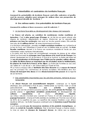 potentialites et contrainte du territoire francais Book