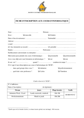 inscription td informatique Book