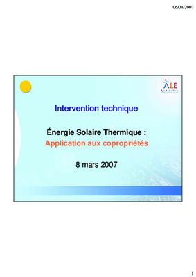 application energie solaire thermique Book