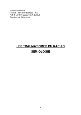 semiologie du rachis Book