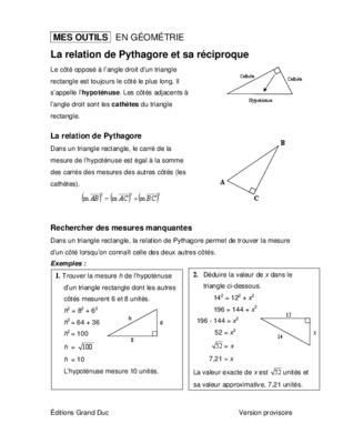 le theoraime de pythagore et sa reciproque Book