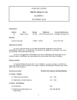 cours de math algebre Book