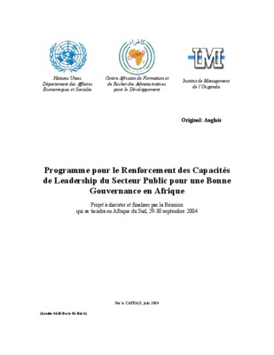 programme de renforcement des capacites agricoles pour les pays membres Book
