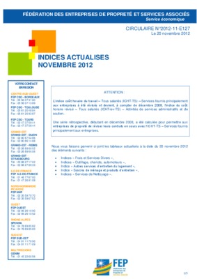 indices actualises juillet 2012 fep Book