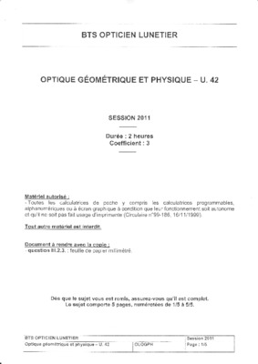 bts opticien lunetier 1997 optique geometrique Book