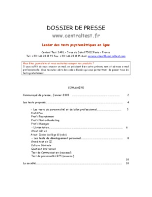 centraltest gratuit Book