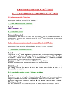 europe dans le monde au xviii Book