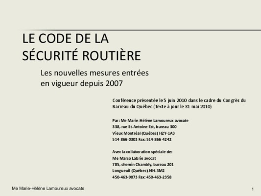 code de la securite routiere Book