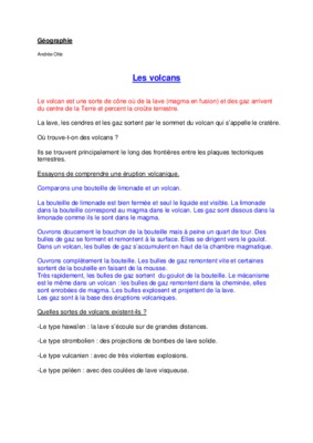 volcans geographie ce2 Book