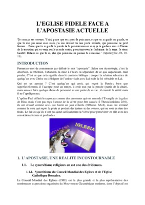 apostasie et sorcellerie dans l eglise Book