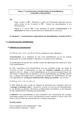 depreciation des immobilisations td Book