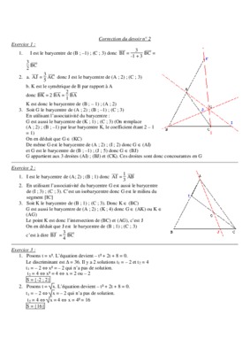 correction exercice 22 barycentre Book