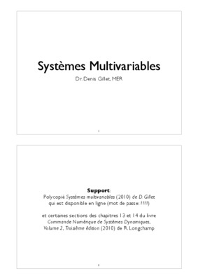 automatique multivariables Book