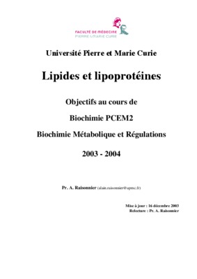 lipides lipoproteines Book