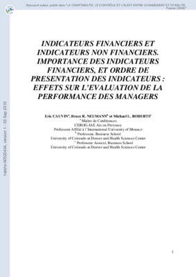 indicateurs financiers de maintenance Book