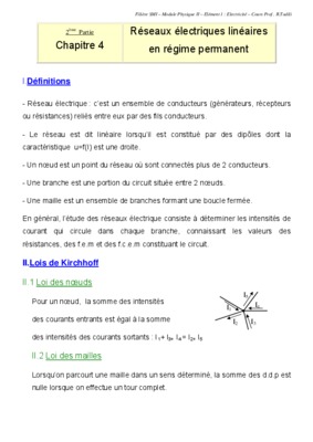 electricite cours reseaux electriques lineaires Book