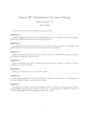 examen traitement images Book