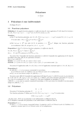les polynomes a une indeterminee Book