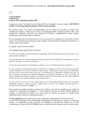 lector in fabula Book