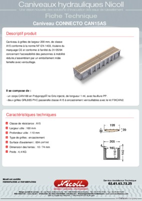 fiche technique caniveau connecto Book