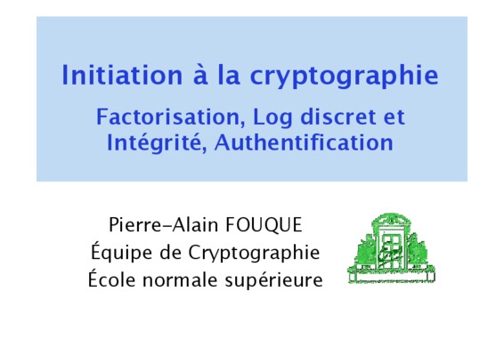 initiation sur la cryptographie Book