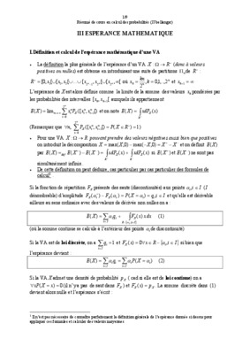 exercices esperance mathematique Book