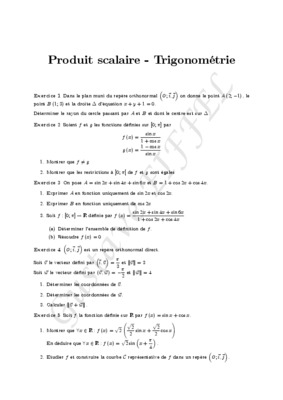 exercies sur produit scalaire trigonometrie Book