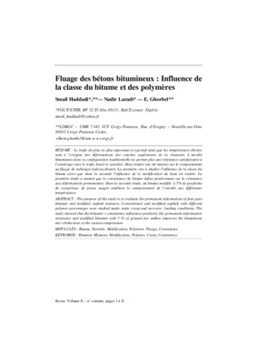 influence de la poudrette de caoutchouc sur le comportement au fluage des enrobes bitumineux Book