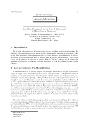 les attaques et intrusion en therme de reseau informatique Book