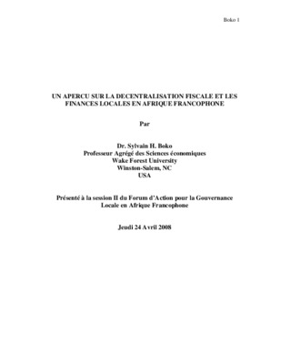 decentralisation fiscale Book