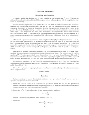complex numbers Book