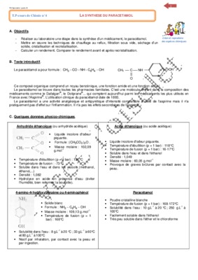 chimie paracetamol tp Book