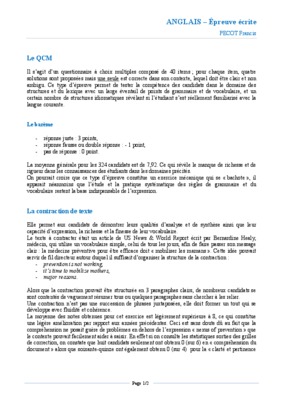 epreuve ecrite anglais Book
