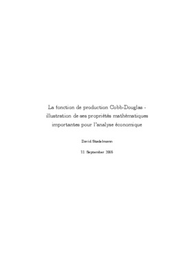 exercices corrigerde theorie de croissance de cobb douglas Book
