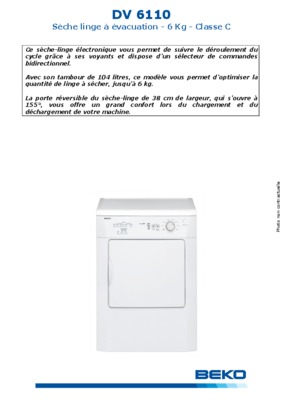 seche linge dv 6110 Book