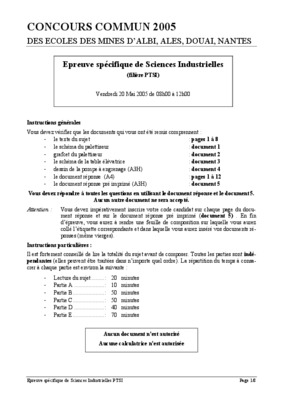 corrige concours d_albi 2001 sciences industrielles ptsi Book