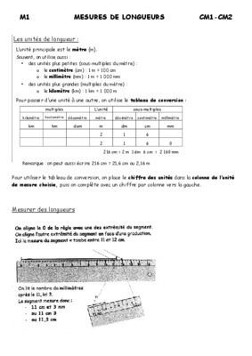 mesures de longueurs cm1 Book