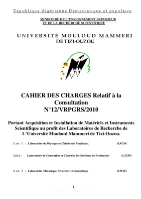 chahier des charges presses a injecter Book