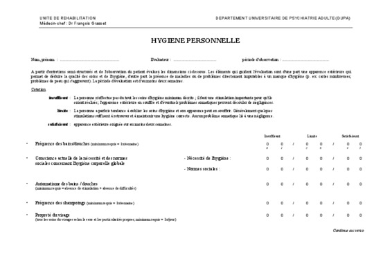 hygiene personnelle Book