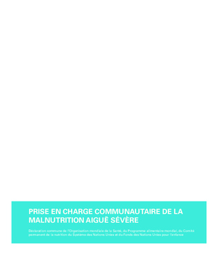 prise en charge communautaire de la malnutrition aigue Book
