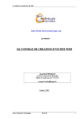 contrat creation site web Book