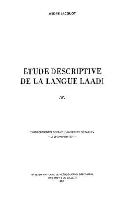 etude descriptive Book
