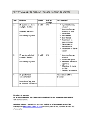 revendication pour embauche de personnel Book