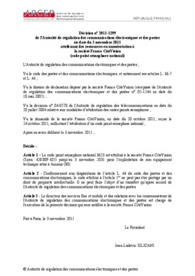 rapport arcep novembre 2011 Book