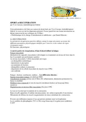 recuperation sport Book