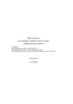 langages objets Book