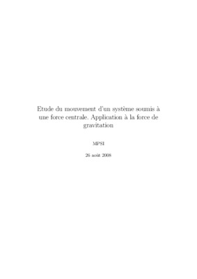 mouvement a force centrale Book
