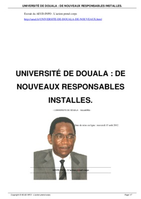 universite de douala Book