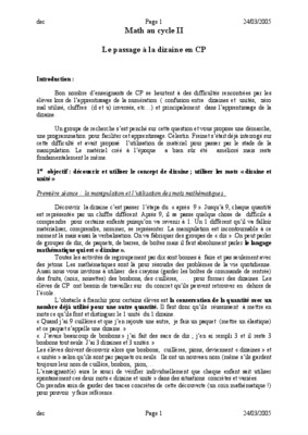 la dizaine au cp Book