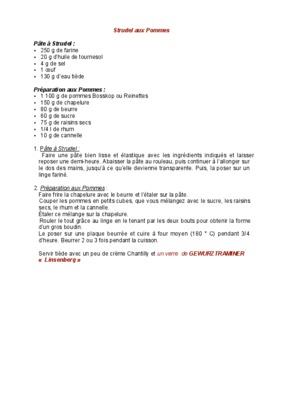 strudel aux pommes Book